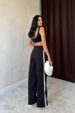 Siyah Yanları Şeritli Pantolon - Görsel 4