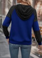 Kadın Uzun Kollu Dantelli Kapşonlu Viskon Iki Iplik Bluz - Görsel 3