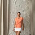 YANDAN BAĞLAMA DETAYLI KOLSUZ BLUZ - Somon