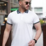 Erkek Yakalı Kagi Kumaş Kısa Kollu T-shirt