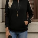 Kadın Uzun Kollu Balıkçı Yaka önden Fermuarlı Polar Bluz