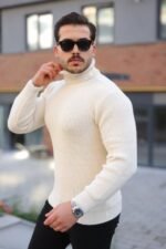 Erkek Boğazlı Örme Kazak - Görsel 2