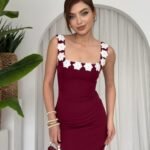 Mıng Çiçek Detaylı Elbise