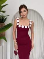 Mıng Çiçek Detaylı Elbise