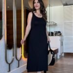 Kadın Askılı Yuvarlak Yakalı Viskon Elbise