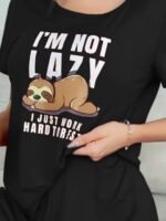 Kadın Kısa Kollu Bisiklet Yaka Baskılı Viskon Bluz Ve şort Ikili Takım - Görsel 2