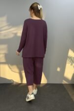 Kadın Uzun Kollu Arma Detaylı Iki Iplik Viskon Ikili Takım - Görsel 2