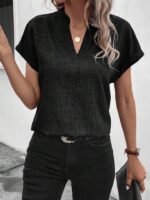 Kadın Kısa Kollu Hakim Yaka Sofya Bluz - Görsel 2