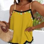 Kadın Ip Askılı Püskül Detaylı Sandy Bluz