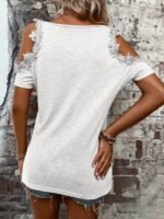 Kadın Omuzlardan Açık Yuvarlak Yakalı Viskon Bluz - Görsel 4