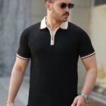 Erkek Renkli Yaka Kısa Kollu Tişört