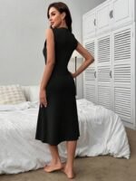 Kadın V Yakalı önden Düğmeli Kaşkorse Elbise - Görsel 4