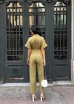 KETEN TULUM BEL BAĞLAMA DETAYLI - Yeşil - Görsel 2