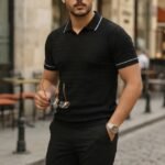 Erkek Zikzak Dokulu Yakalı Kısa Kollu Triko