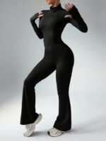 Kadın Uzun Kollu önden Fermuarlı Kısa Dalgıç Bluz Ve Pantolon Ikili Takım - Görsel 6