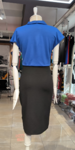 Kadın Kısa Kollu Kruvaze Yaka Krep Elbise (Kemersiz) - Görsel 6