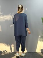 Kadın Iki Iplik Viskon Pamuk Kumaş Arma Detaylı Ikili Takım - Görsel 2