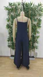 Kadın Askılı Yandan Fermuarlı Geniş Paçalı Valencia Tulum - Görsel 6