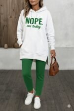 Kadın Uzun Kollu Kapşonlu Bağcıklı Viskon Iki Iplik Sweat - Görsel 4