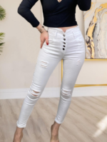 5 Düğmeli V Detay Bel Yırtık Kot - Görsel 2