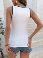 Kadın Kalp Yaka çıpa Baskılı Süprem Bluz - Görsel 3