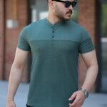 Erkek Hakim Yakalı Kısa Kollu Pamuklu T-shirt