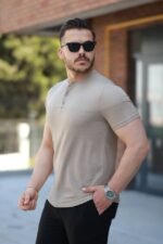 Erkek Hakim Yakalı Kısa Kollu Pamuklu T-shirt - Görsel 2