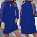 Kadın Uzun Kollu Damla Detaylı Sandy Mini Elbise - Görsel 3