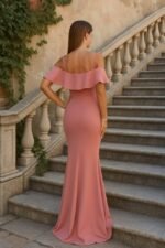 Kadın Dalgıç Krep Yırtmaç Detaylı Askılı Maxi Boy Elbise - Görsel 2