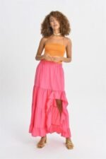 Audrey Fıfrlı Yırtmaç Detay Etek 4037 - Görsel 4