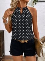 Kadın Kolsuz Boyundan Hakla Detaylı Leopar Süprem Bluz - Görsel 2