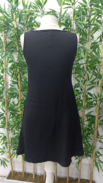 Kadın Kolsuz Kalın Askılı Düğme Detay Cepli Keten Elbise - Görsel 7