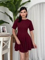 Crem Pliseli Elbise - Görsel 3