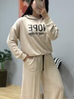 Kadın Uzun Kollu Nope Baskılı Beli Ribanalı Ikili Takım - Görsel 5