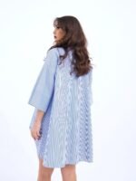 4328 GÖMLEK-MAVİ BEYAZ ÇİZGİLİ - Görsel 3