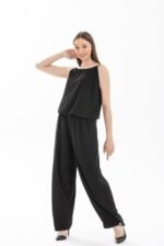 Kadın Rahat Kesim Askılı Bol Paça Sandy Kumaş Fırsat Ürün Tulum-Elbise - Görsel 4