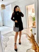 Kadın Uzun Kollu Damla Detaylı Sandy Mini Elbise - Görsel 9