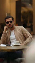 Erkek Scuba Süet Kumaş Bomber Hırka