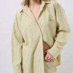 Çizgili Cep Detay Gömlek