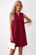 Kadın Askılı V Yakalı Mini Ithal Krep Elbise - Görsel 3