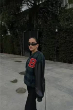 Pötikare Desen Nakışlı Kolej Ceket - Haki - Görsel 2