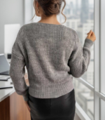 Kadın Uzun Kollu Düğme Detay Triko Hırka - Görsel 7