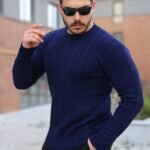 Erkek örgü Desen Bisiklet Yaka Kazak