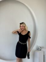 Kadın Askılı Soğuk Omuz Detaylı Modal Elbise - Görsel 6