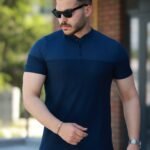 Erkek Hakim Yakalı Kısa Kollu Pamuklu T-shirt