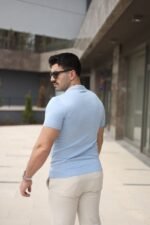 Erkek Polo Yaka Fermuar Detaylı Tişört - Görsel 5