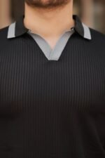 Erkek Hemşire Yaka Kısa Kollu Tişört - Görsel 3