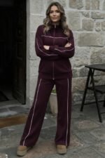 Kadın Uzun Kollu önden Fermuarlı Bluz Ve Pantolon Modal Ikili Takım - Görsel 3