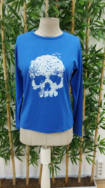 Kadın Uzun Kollu Bisiklet Yaka Ayçiçeği Desenli Viskon Bluz - Görsel 5