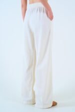 Beli Lastikli Palazo Pantolon - Taş - Görsel 5